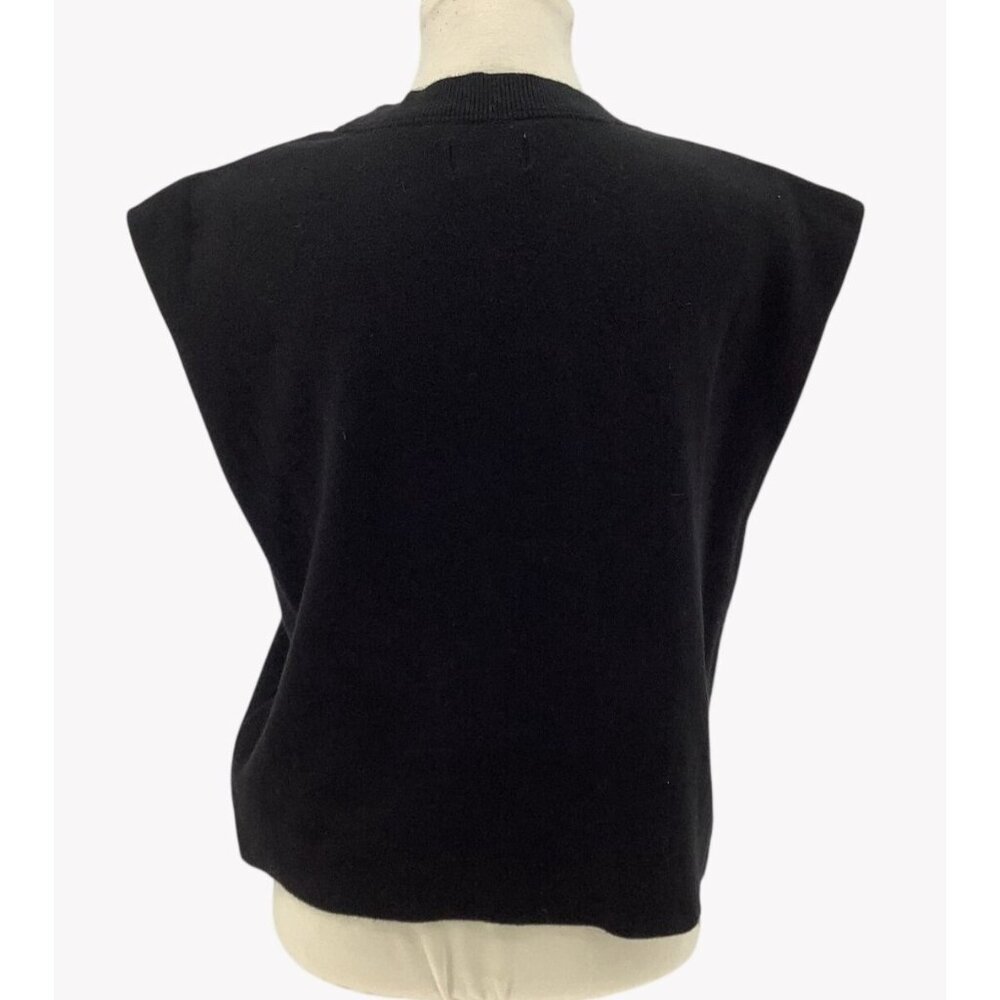 Maeve By Anthropologie Black Muscle Sweater Vest Medium - Picture 2 of 7